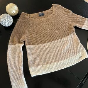 •Abercrombie & Fitch• neutral brown colorblock fall sweater S Small